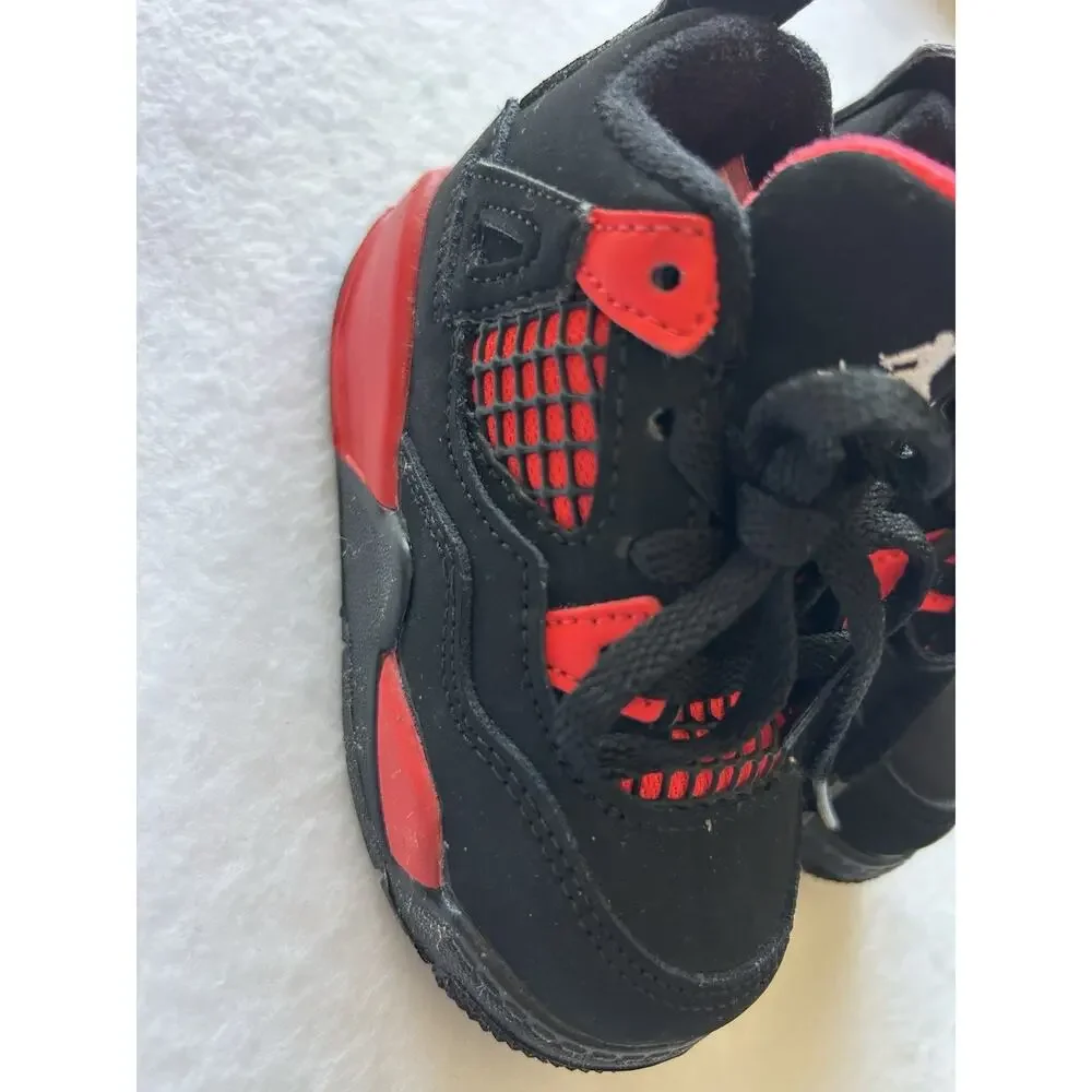 Jordan Air Jordan 4 Unisex Kids Black/Red Colorblock Lace-Up Mid Top 6C